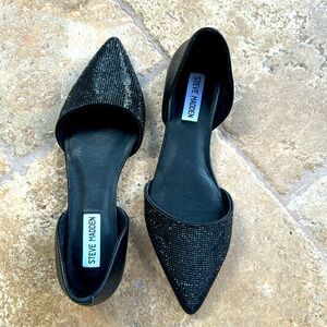 Steve Madden Black Rhinestonel Flats Sz 8